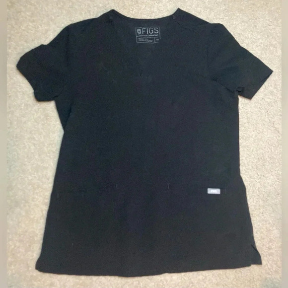 Figs Casma Three Pocket Scrub Top Size Extra Small Black - Picture 3 of 6